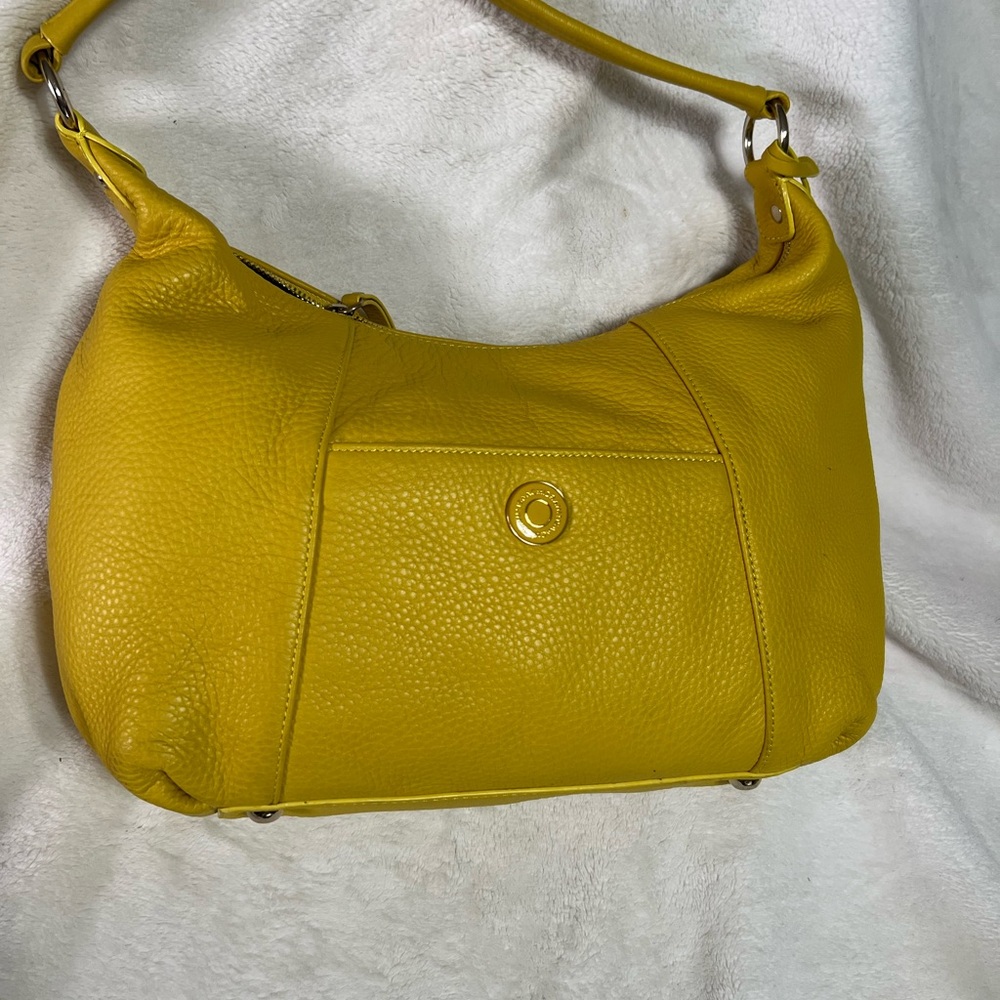 Isaac Mizrahi Yellow Hobo Bag with Pebbled Texture